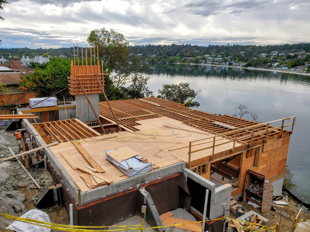 Custom home being built - second floor view